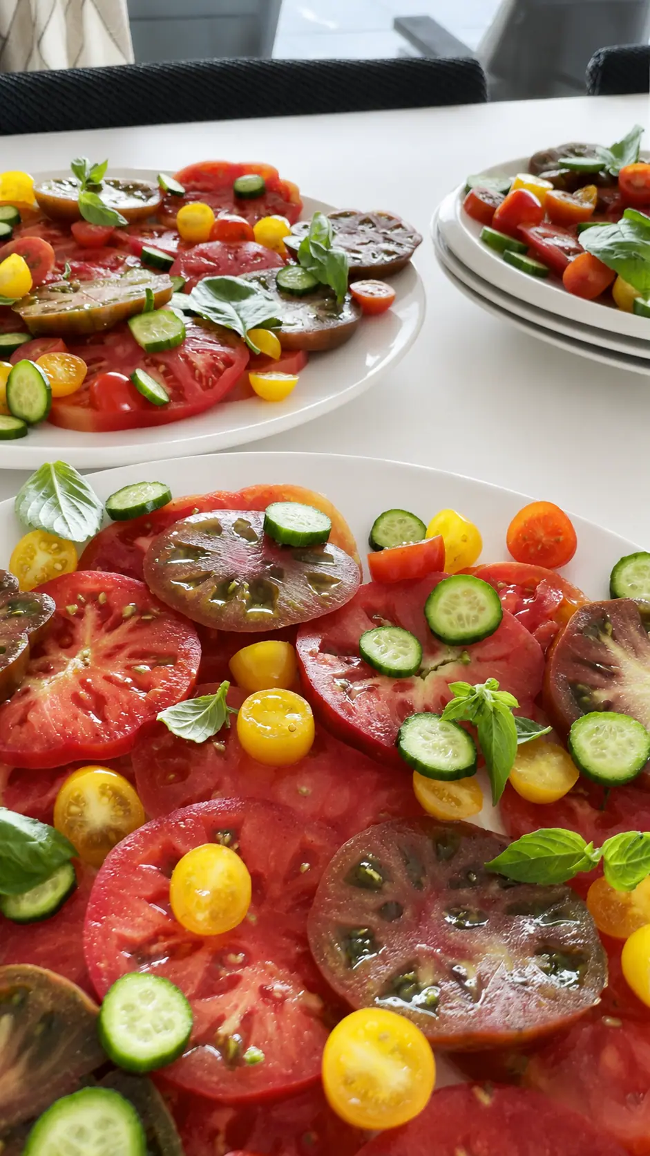 Mediterranean lunch dishes prepared in the villa