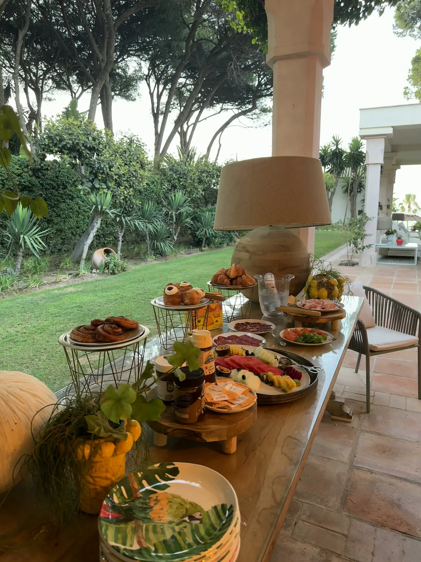 Fresh Mediterranean breakfast prepared for a villa morning