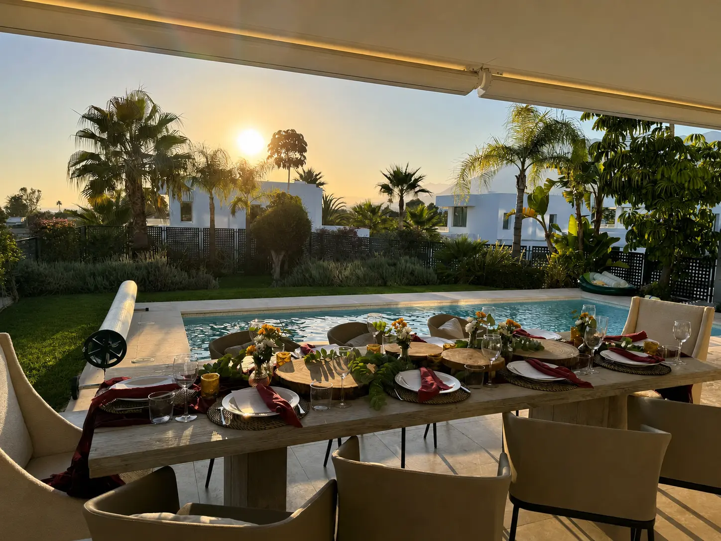 A warm Mediterranean dinner table ready to share