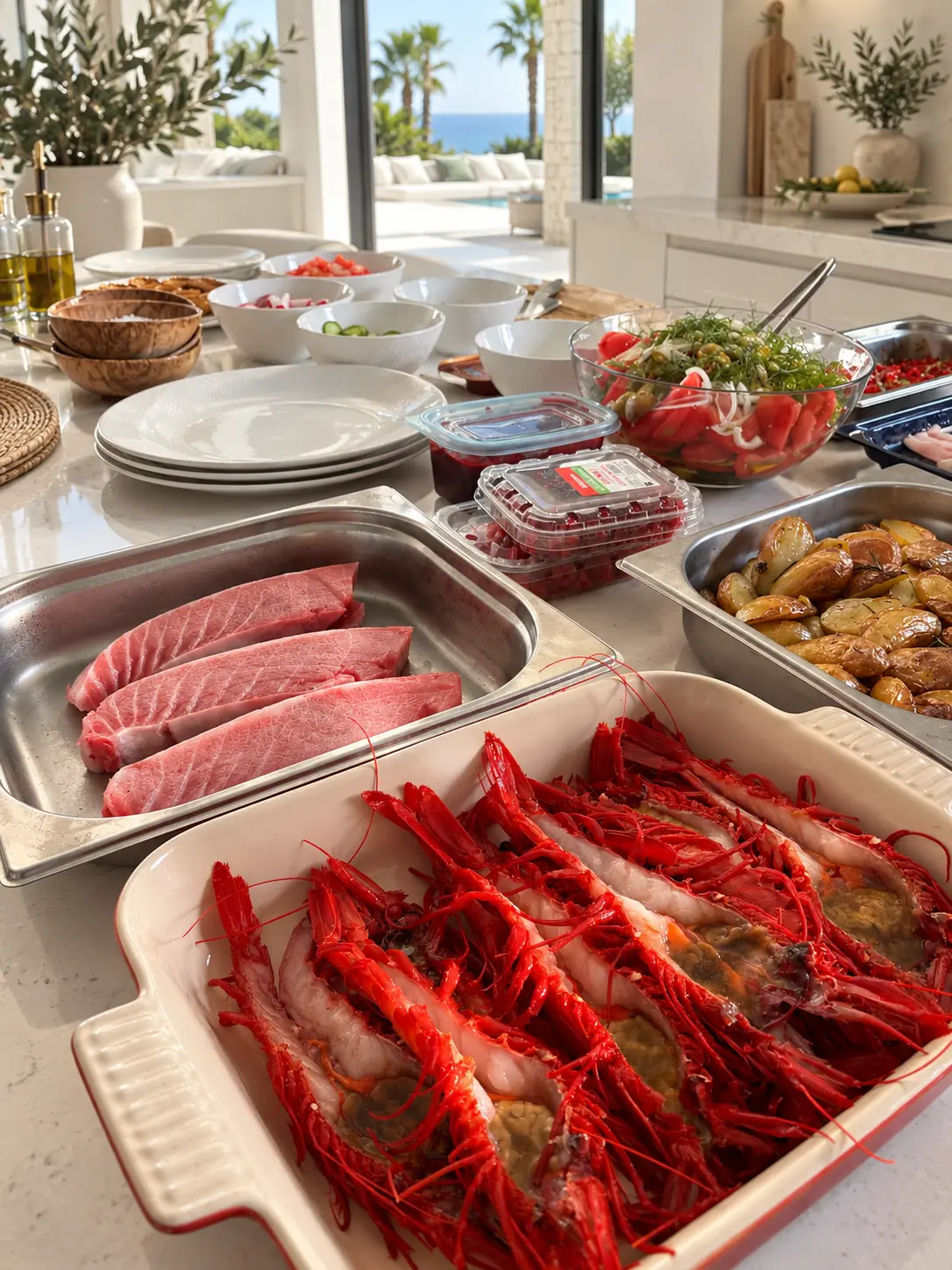 Private chef cooking for a family villa stay