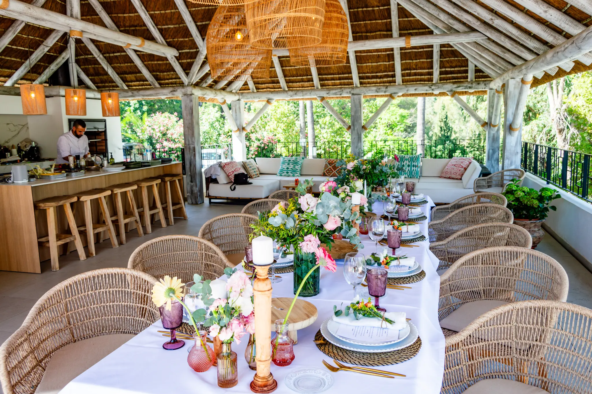 Mediterranean wedding table prepared to share
