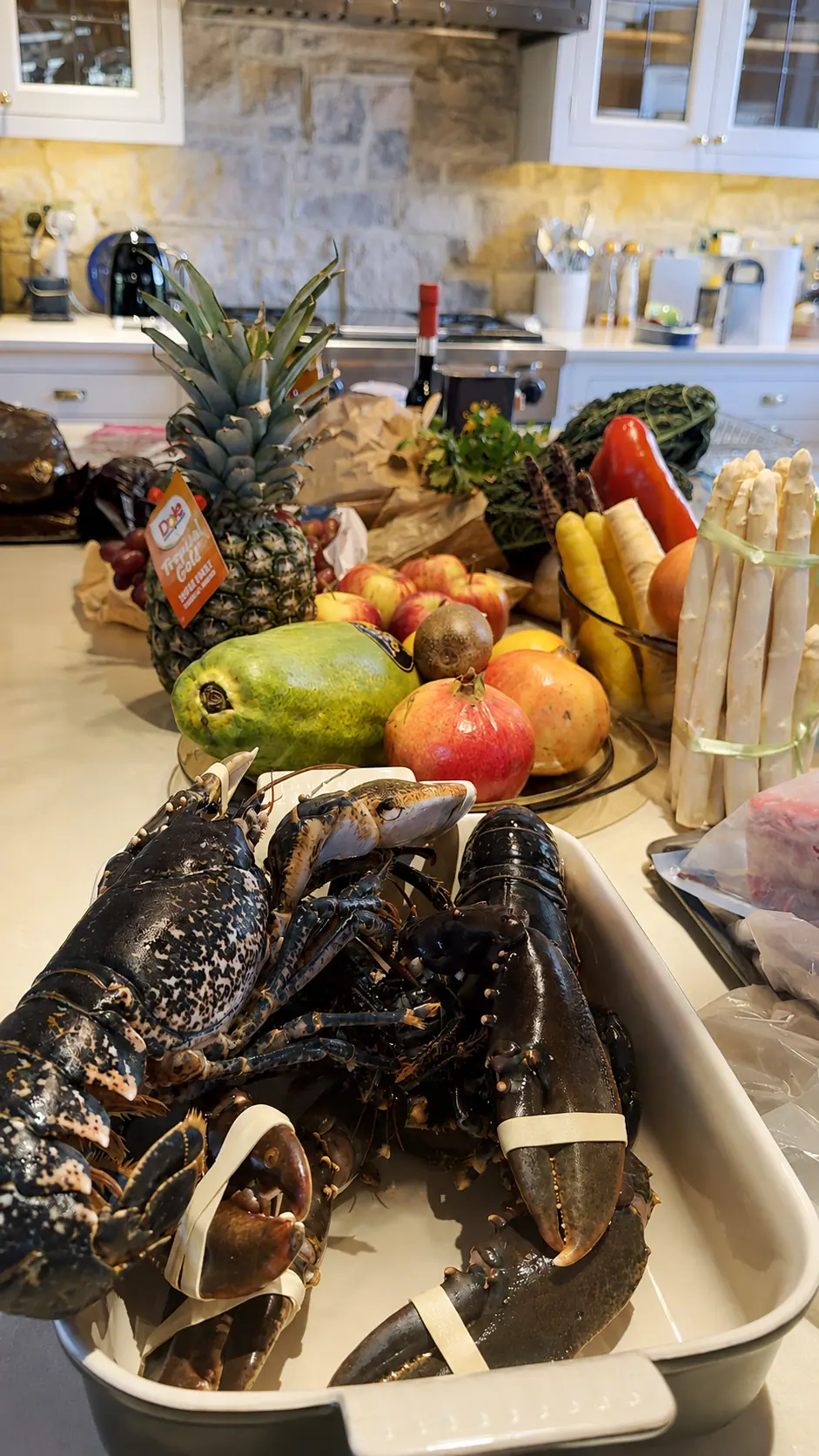 Celebration dishes prepared for a private villa table