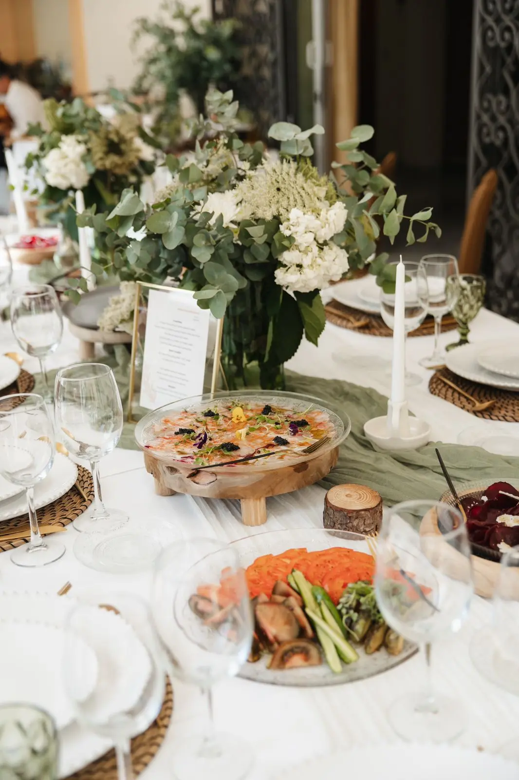 A private chef table in a Mediterranean villa