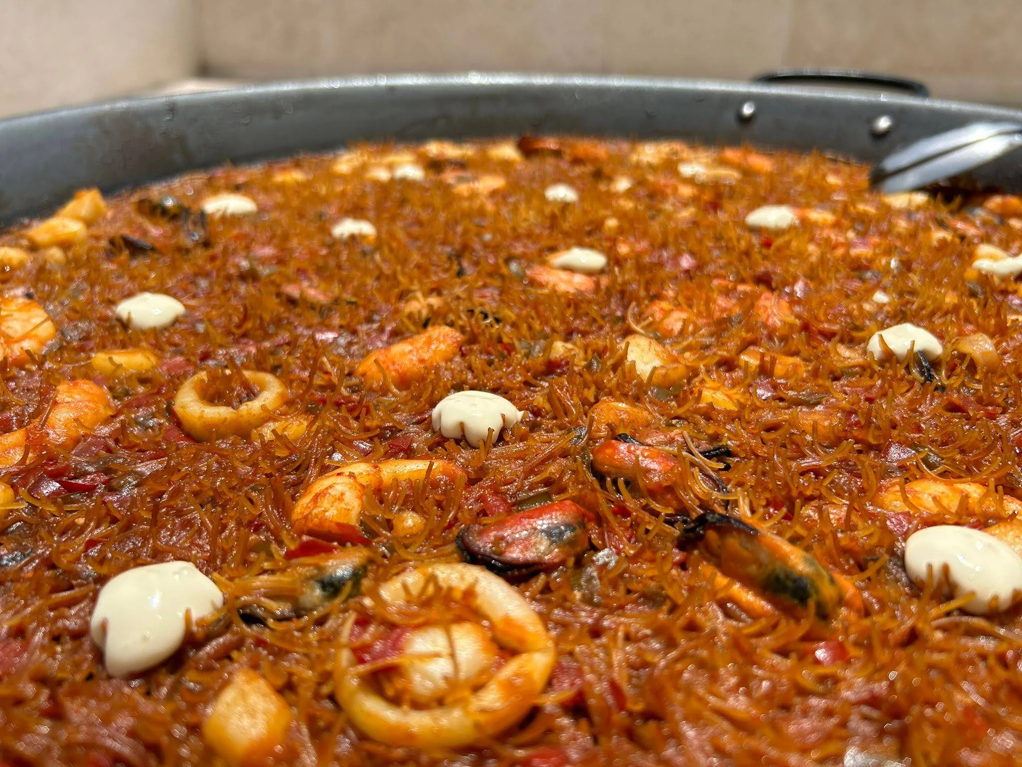 A Mediterranean paella prepared to share