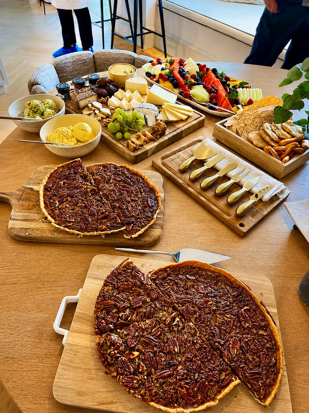 Villa brunch table prepared with Mediterranean produce